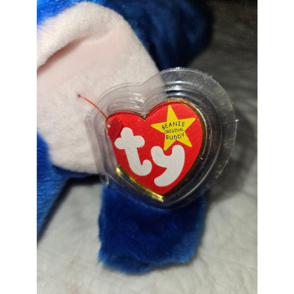 Rare Ty Beanie Baby Plush Toy Peanut the Royal Elephant Blue NEW - Picture 11 of 13